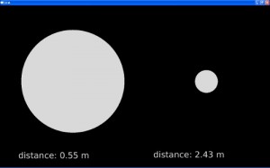 An user interface visualizing the distance information.
